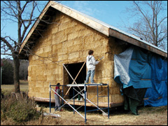 Our Strawbale Caf??© - constructed from compressed straw bales and plaster - serves a delicious breakfast on Friday, Saturday, and Sunday.